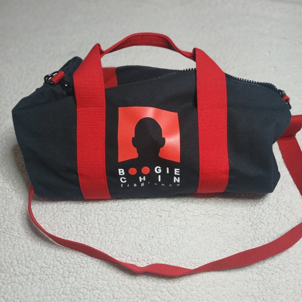 Boogie Chin Black Red Duffel Gym Travel Bag